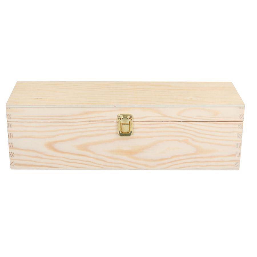 Scatola cassetta vino legno naturale 1 bottiglia champagne cm38x13h12
