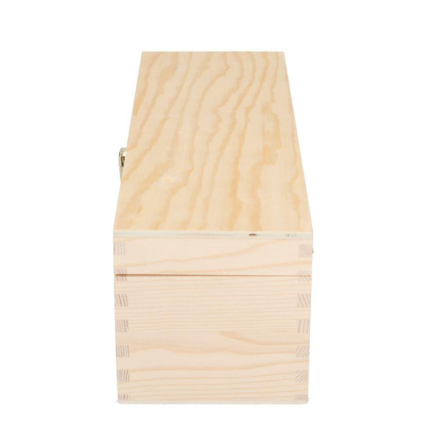 Scatola cassetta vino legno naturale 1 bottiglia champagne cm38x13h12