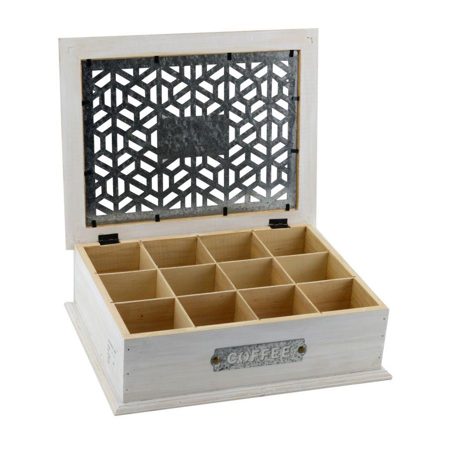 Scatola coffee legno elettra 12 posti rettangolare cm32x26h9,5