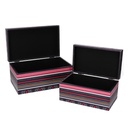 Rectangular faux leather box 1-2 multicolor flowers cm30x18h15