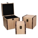 Faux leather box 1-3 square wood effect cm22x22h22