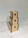 Faux leather box 1-3 square wood effect cm22x22h22