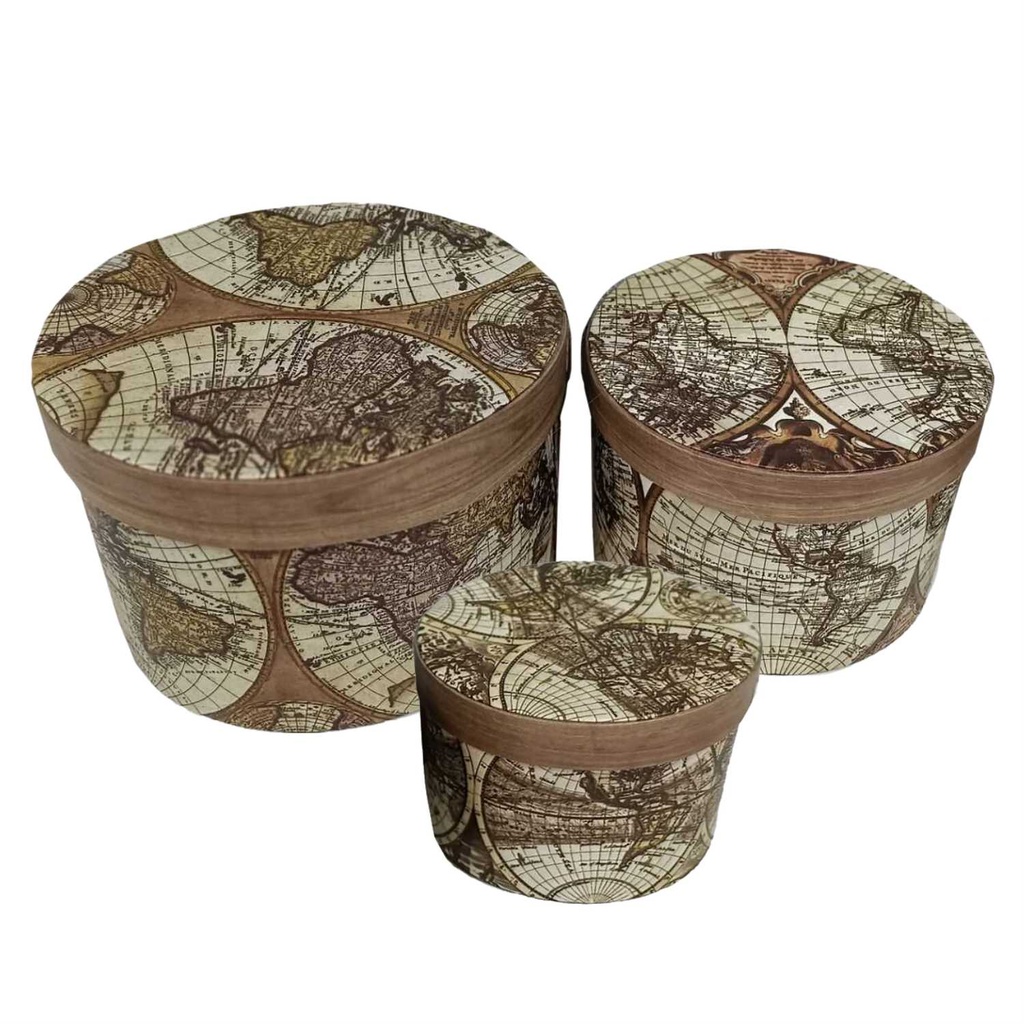Eco-leather box 1-3 round globe cm ø27h18
