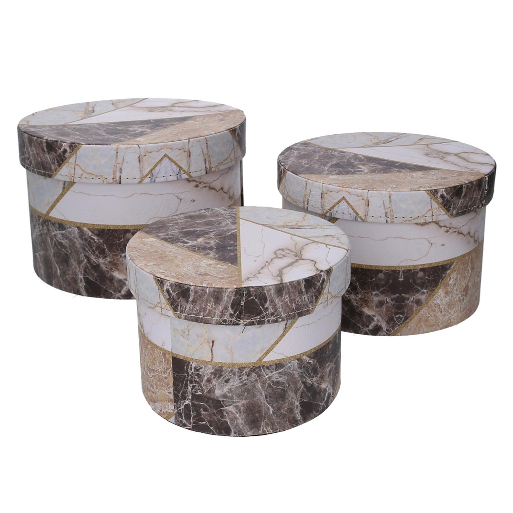 Round marble eco-leather box 1-3 cm ø27h18