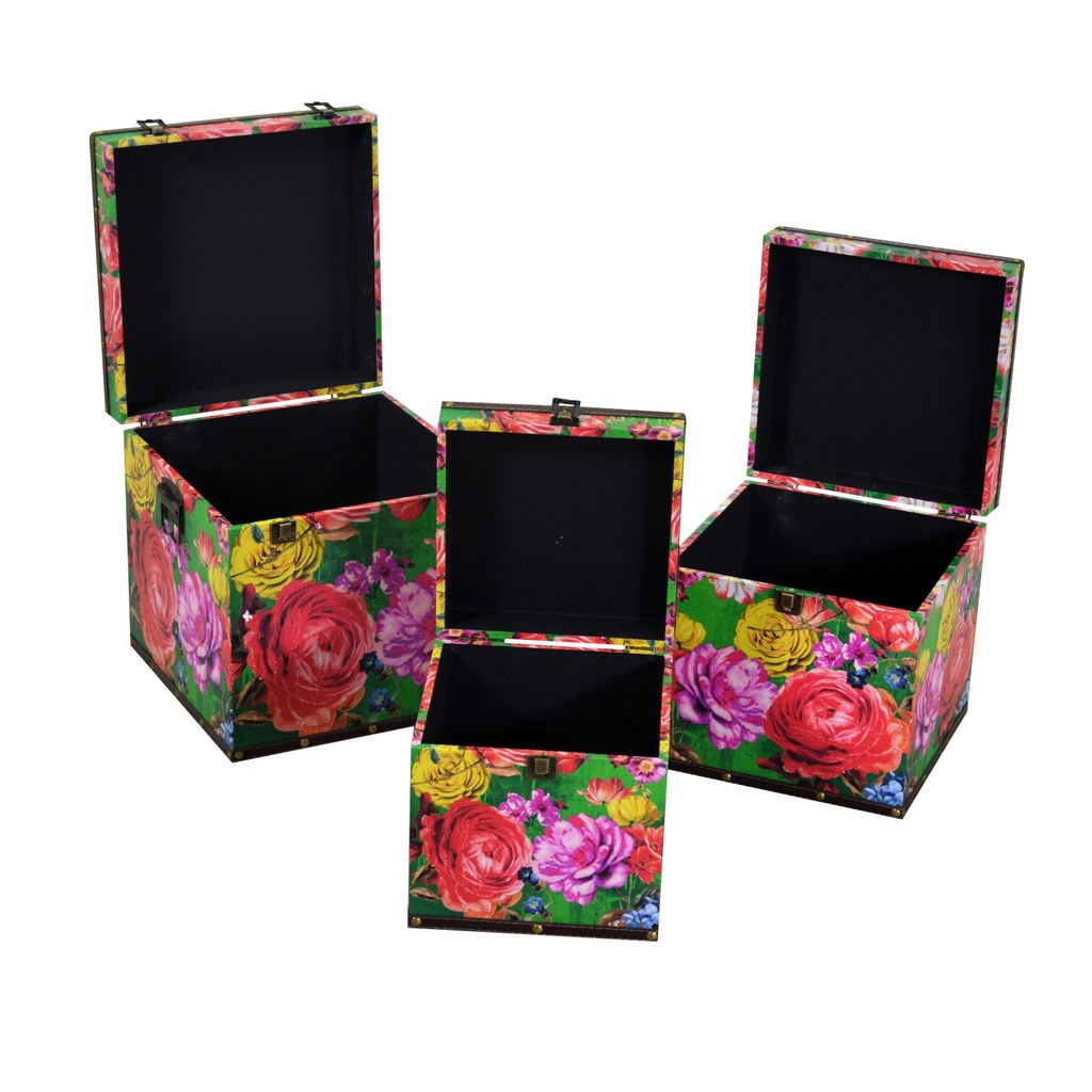Eco-leather box 1-3 multicolor square cm30,5x30,5h30,5