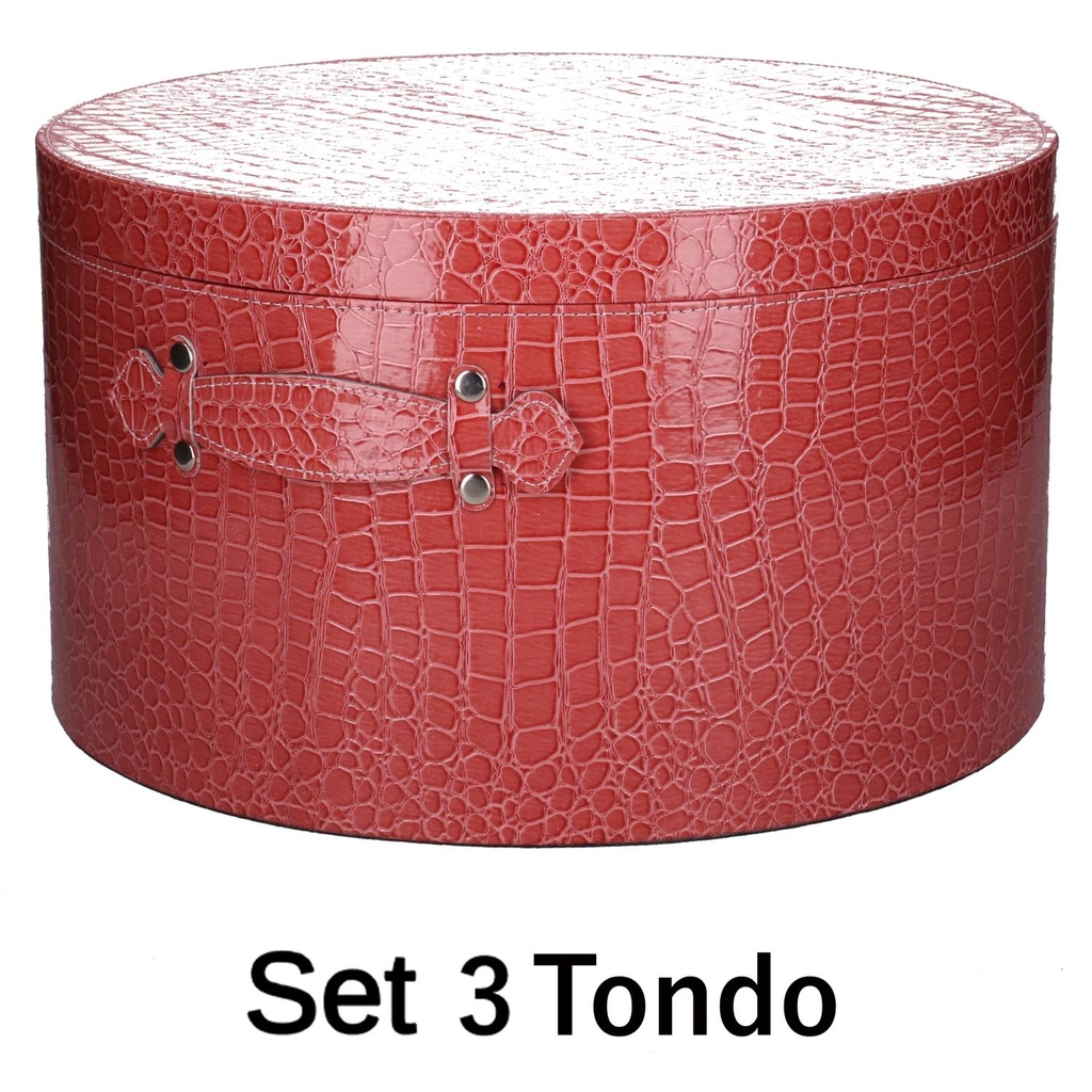 Round red eco-leather box 1-3 cm ø42h24
