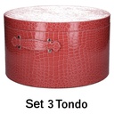 Round red eco-leather box 1-3 cm ø42h24