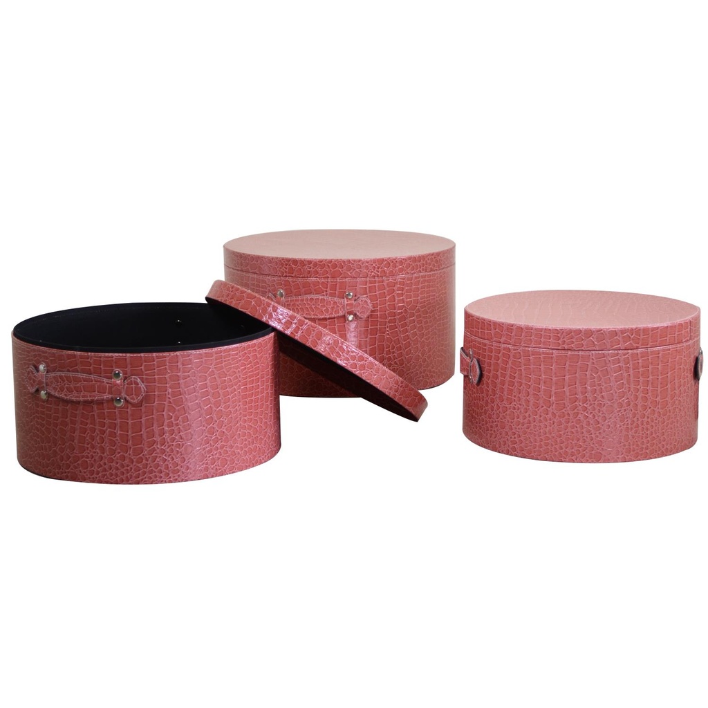 Round red eco-leather box 1-3 cm ø42h24