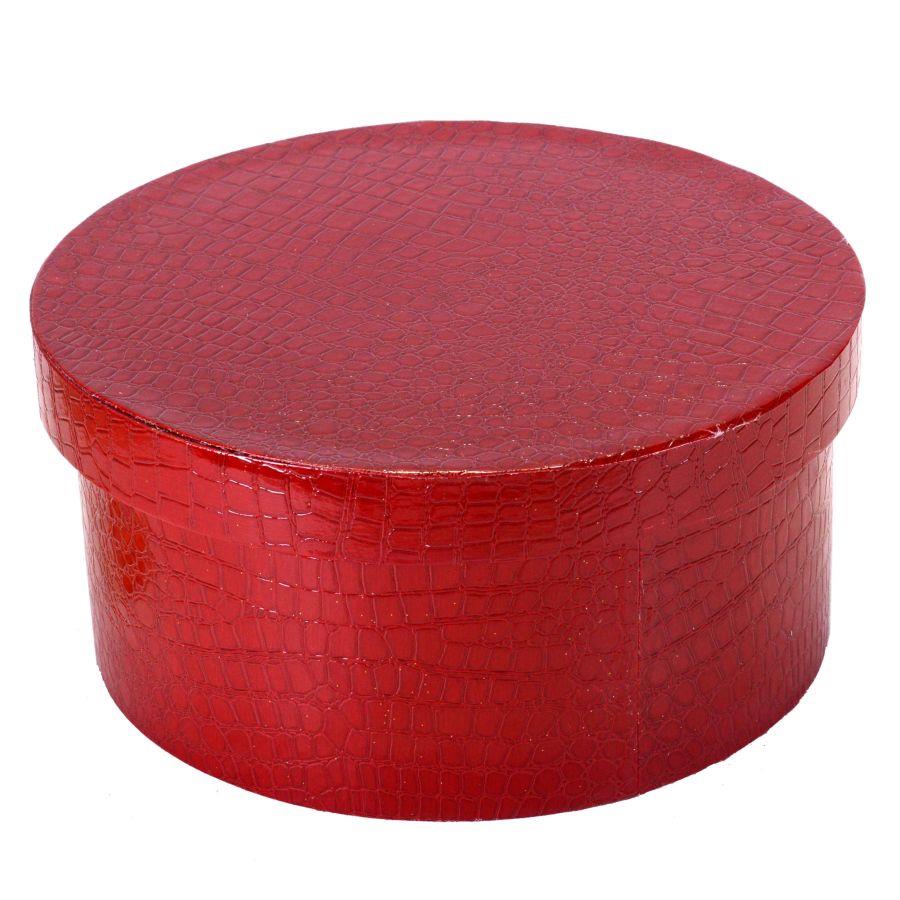 Scatola ecopelle 1-3 rosso tondo cmø38h18