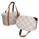 Eco-leather box with handles 1-2 oval white cm36x26h20