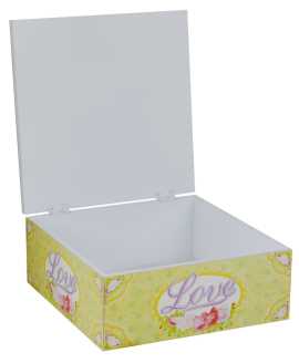 Scatola grande quadra happiness ld-7050cm. 22 x 22 h 7