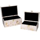 Rectangular wooden box 1-2 gold decorations cm30x18,5h15