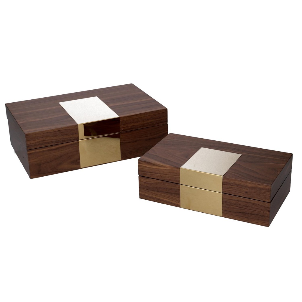 Rectangular brown wooden box 1-2 cm31x20h10