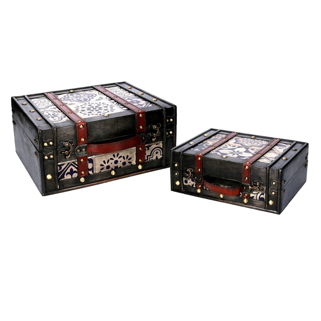 Rectangular brown wooden box 1-2 cm36x29h17