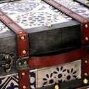 Rectangular brown wooden box 1-2 cm36x29h17