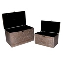 Rectangular brown wooden box 1-2 cm39,4x24,1h24,8