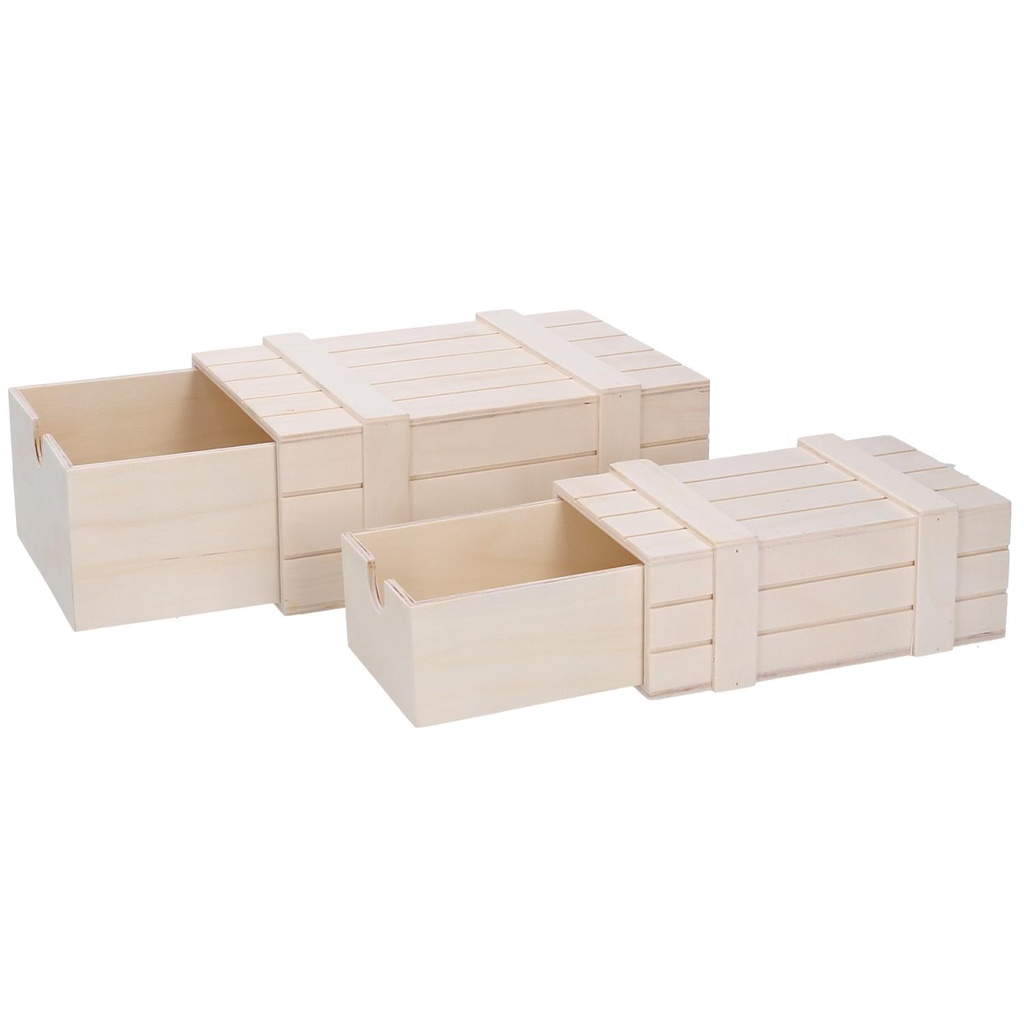 Natural wooden box 1-2 cm20x14h8,3