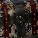 Rectangular black wooden box 1-2 cm29x19h19