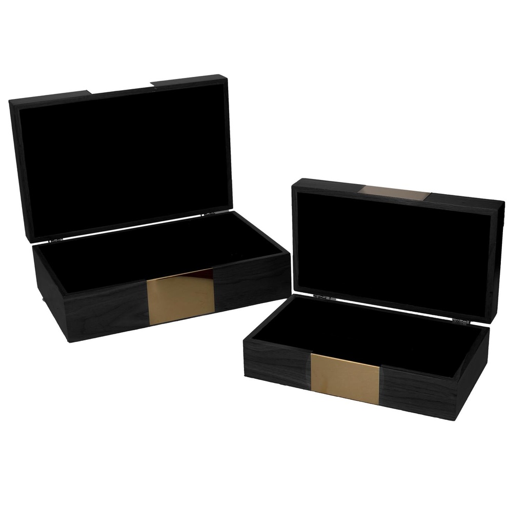 Rectangular black wooden box 1-2 cm31x20h10