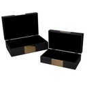 Rectangular black wooden box 1-2 cm31x20h10
