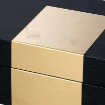 Rectangular black wooden box 1-2 cm31x20h10