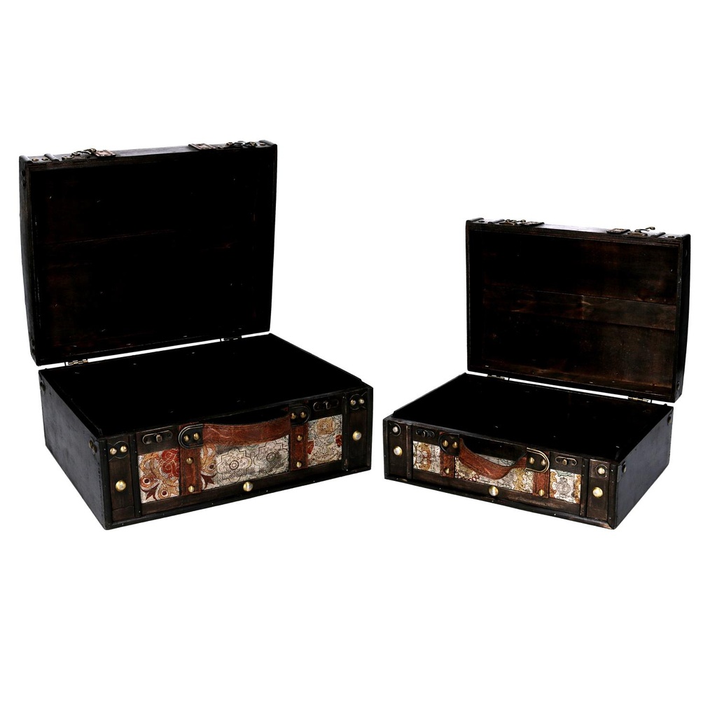 Rectangular black wooden box 1-2 cm36x29h18