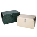 Wooden box 1-2 covered in rectangular eco-leather cm35x22h20