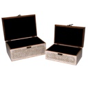 Rectangular bleached wooden box 1-2 cm30x20h14