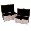 Rectangular bleached wooden box 1-2 cm34x20,5h17,5