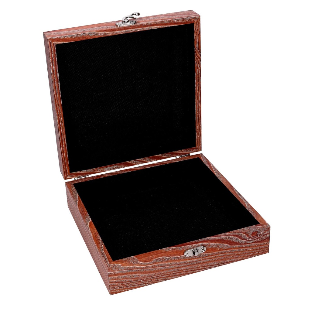 Wooden box 1-2 green with brown edge cm20x20h6,8