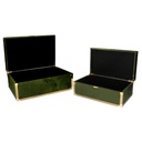Rectangular green wooden box 1-2 cm48x30h20