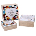 Wooden box 1-3 multicolor square cm18x18h9