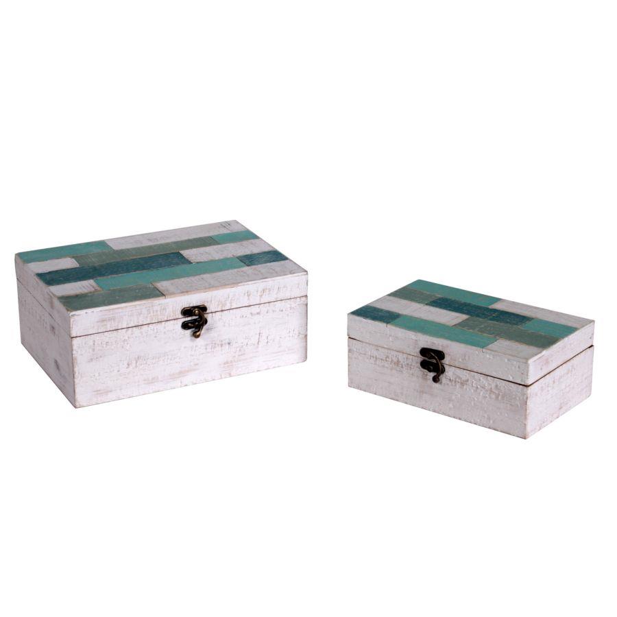 Rectangular sea 1-2 wooden box 26x18h10.5 cm