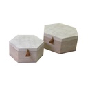 Milo 1-2 hexagonal wooden box 27.5x24h12 cm