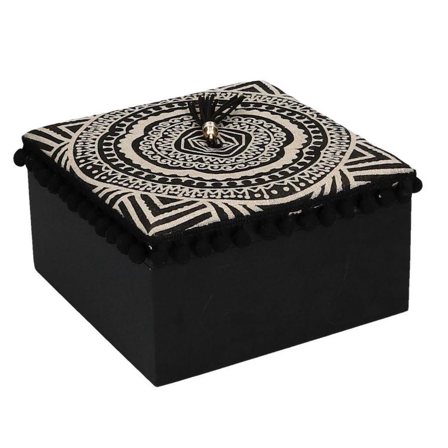 Scatola legno tessuto maori 1-2 quadro cm18x18h10