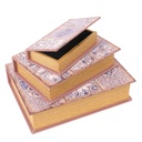 Book box faux leather 1-3 gray flowersrectangular cm32x24h8