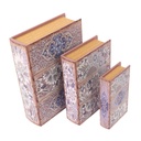 Book box faux leather 1-3 gray flowersrectangular cm32x24h8