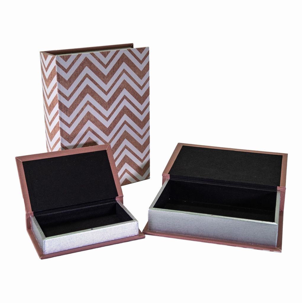 Brown faux leather book box 1-3 cm26x35h8