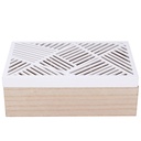 Scatola portathe legno bianco rettangolare 6 scomparti cm23x15h8