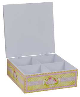 Scatola portathe piccola home ld-7043 cm. 18 x 18 h 7