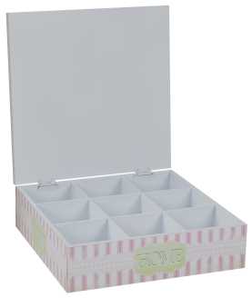 Scatola portathe quadra love ld-7042 cm. 24 x 24 h 7