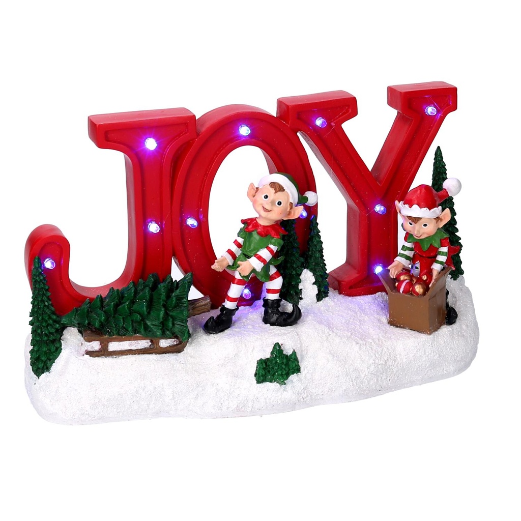 Scritta resina con elfi led rosso cm29,5x8h17