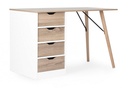 Scrivania Alberta con cassettiera effetto legno 120x60x75h cm