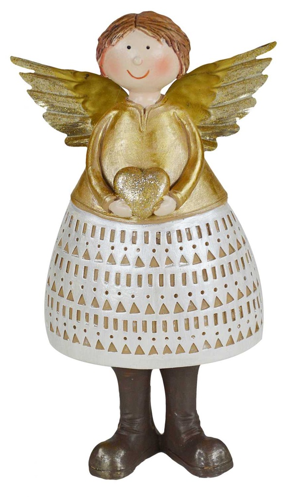 Angelo medio oro con cuore nbu-0202 altezza cm. 21