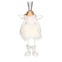 Angelo metallo bianco con led cm13x13h21