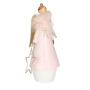 Angelo metallo rosa con led e stella cmø10h24