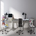 Scrivania Young Smoke piano in vetro 113x58 cm