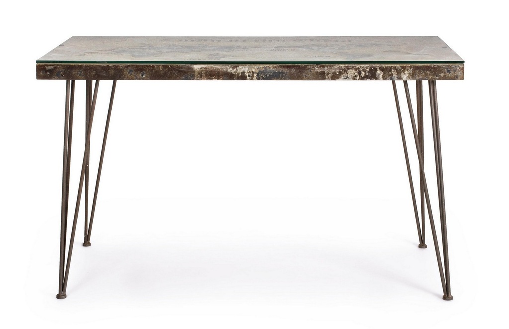 Scrivania cemento e metallo Atlantide cm 130 x 65
