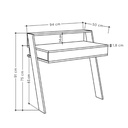 Scrivania da parete Cowork tortora con cassetto 94 cm.
