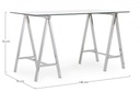 Scrivania moderna Alchimia Cromo con piano in vetro 140x70x76h cm